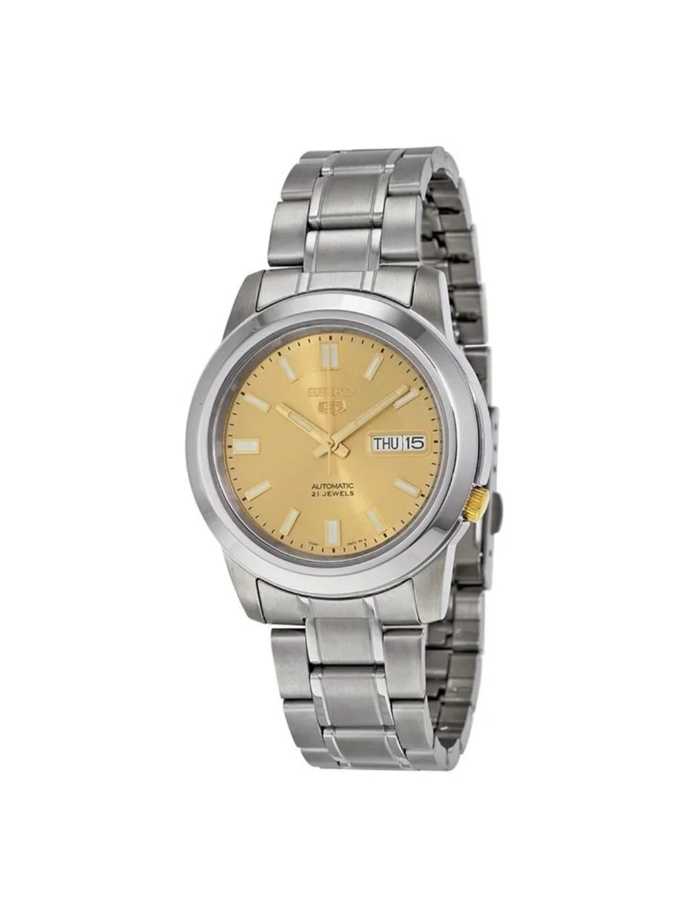 NWT Seiko 5 Automatic Stainless Steel Gold Dial Men's Watch